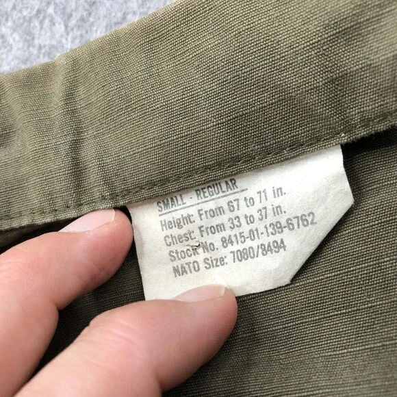 Vintage US Army M65 Field Jacket Mens Small Military Ripstop Coat 80s
